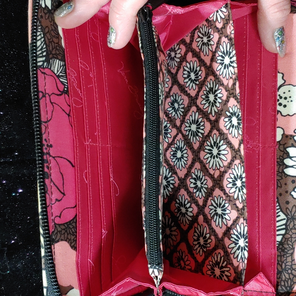 Vera Bradley Mocha Rouge Large Wallet - Picture 10 of 16